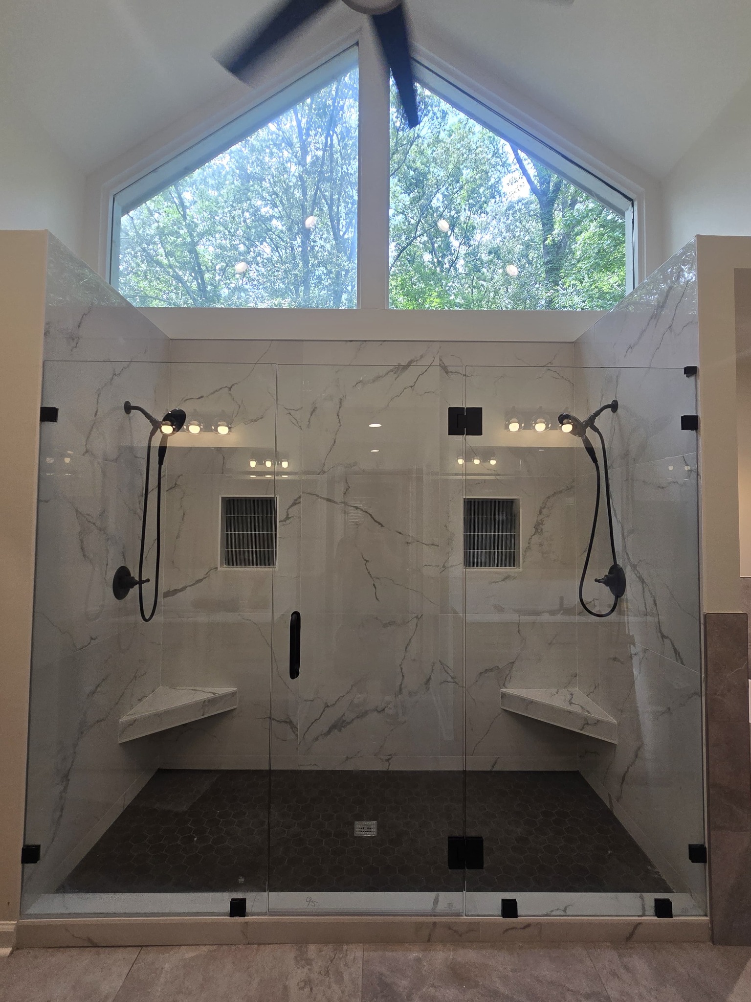 Custom double shower completed by GlassXperts in Metro Atlanta