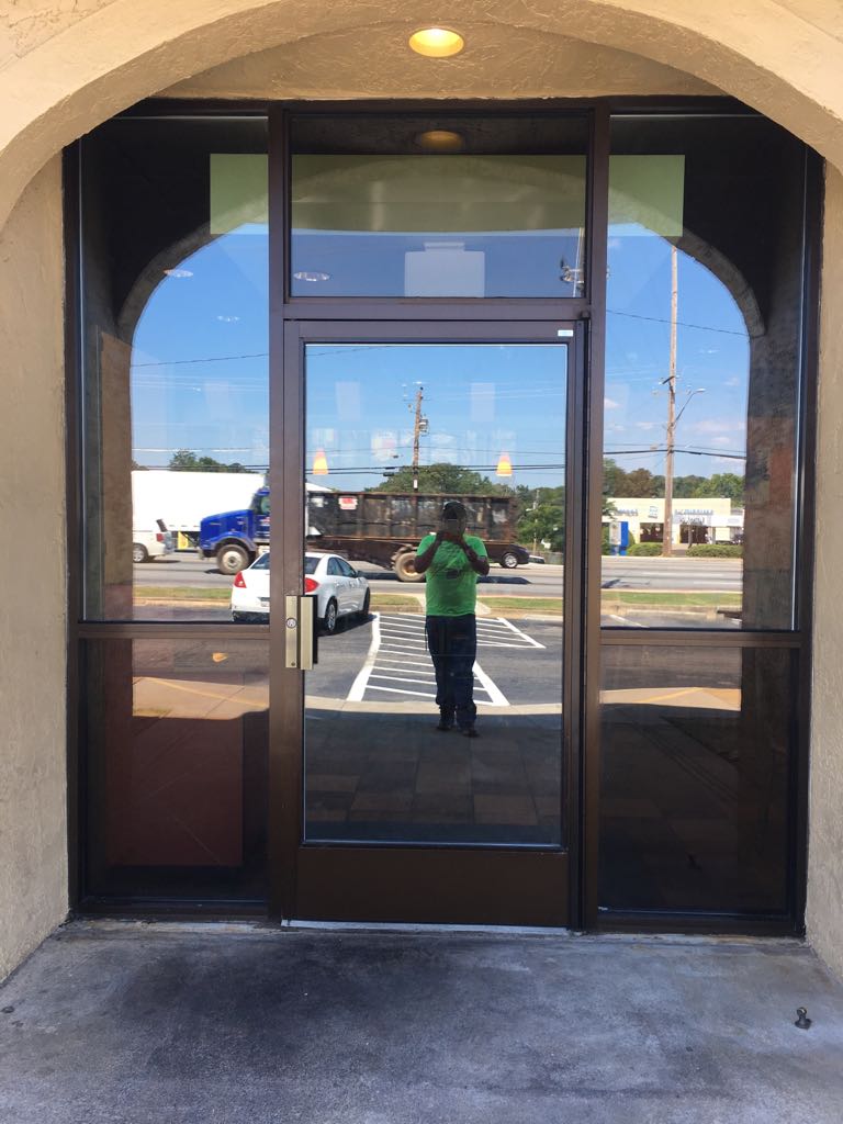 Commercial entry system commercial glass project completed by GlassXperts in Decatur, Georgia