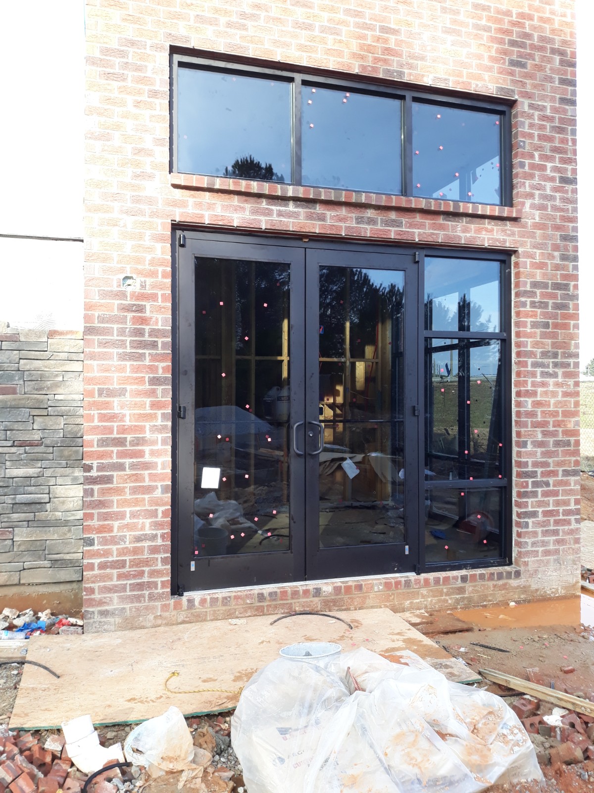 Commercial double-door system commercial glass project completed by GlassXperts in Alpharetta, Georgia