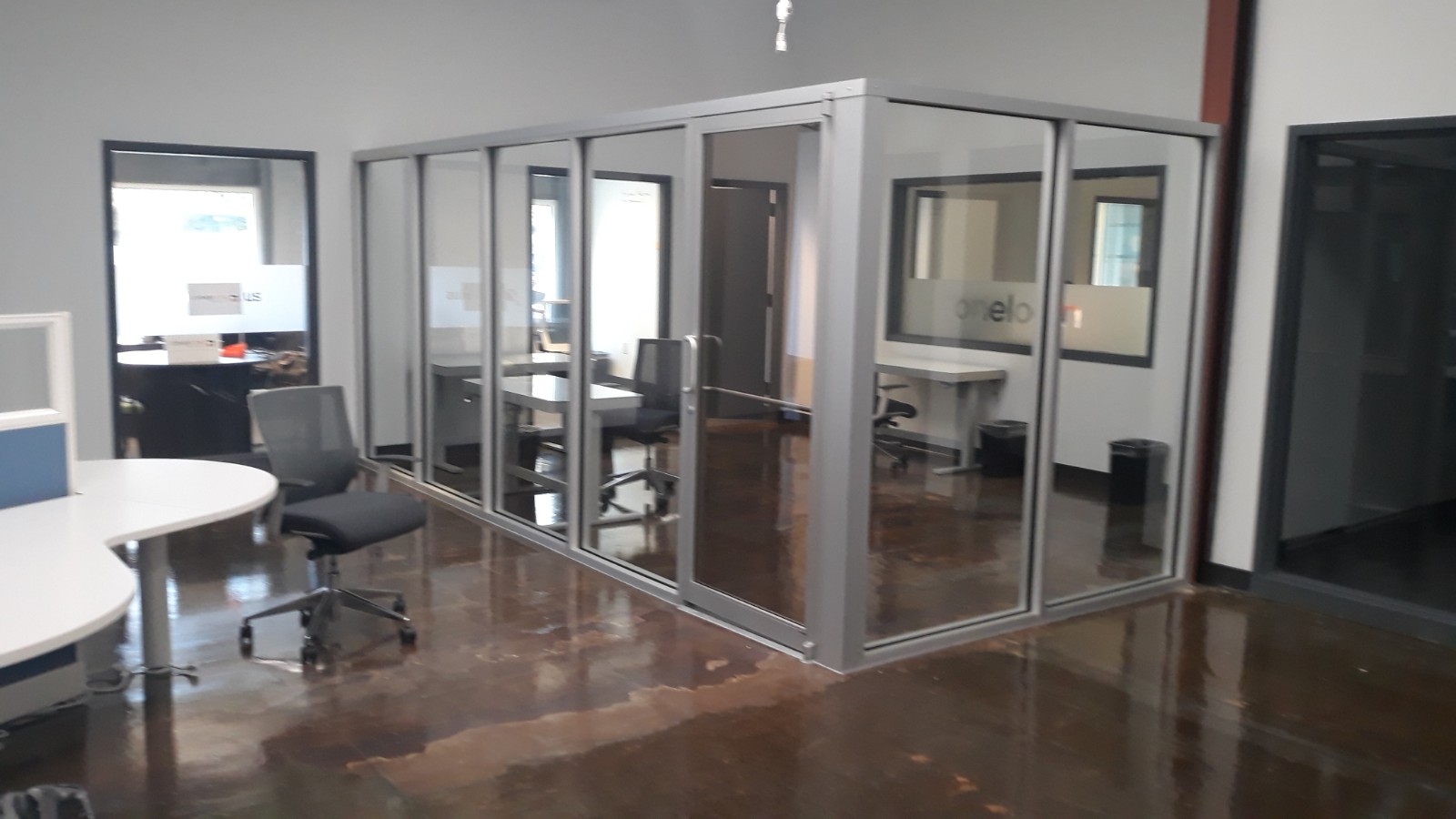 Office glass conference room commercial glass project completed by GlassXperts in Buckhead, Georgia